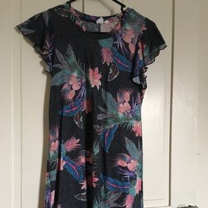 Gap flutter sleeve floral T-shirt dress